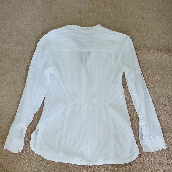 Express White Blouse with Eyelet Design - Picture 3 of 10